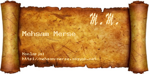 Mehsam Merse névjegykártya